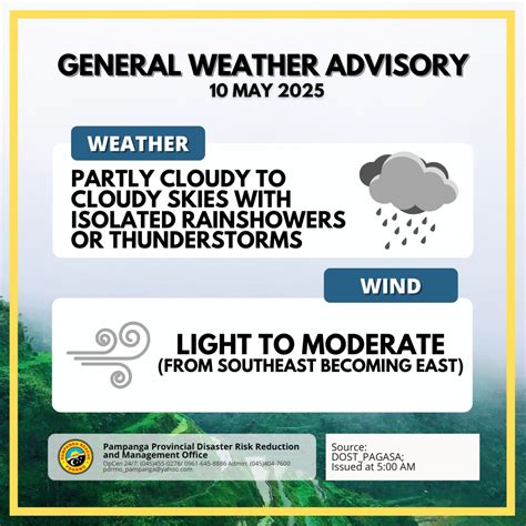 Weather forecast Pampanga today, tomorrow .